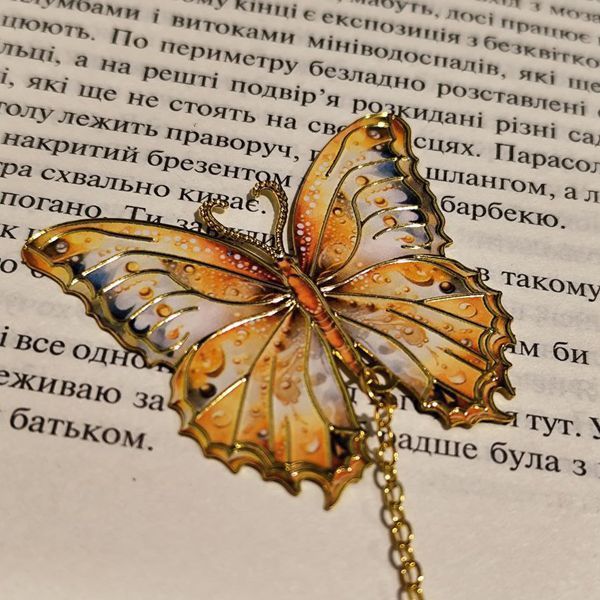 Фото товару Металева закладка для книги Метелик з підвісним елементом №6 357194894