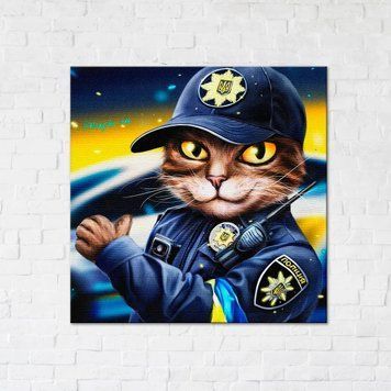 Постер "Котик поліцейський &copy;Маріанна Пащук" CN53237S 30&times;30 см &mdash; купить в интернет-магазине Story Syndicate