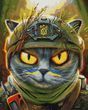Алмазна мозаїка Котик розвідник Маріанна Пащук 40*50