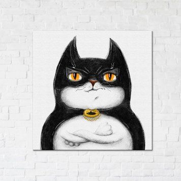 Постер "Котик Бетмен &copy;Маріанна Пащук" CN53116M 40&times;40 см &mdash; купить в интернет-магазине Story Syndicate