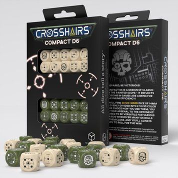 Фото товару Набір кубиків Crosshairs Compact D6: Beige & Olive Dice Set STCA03