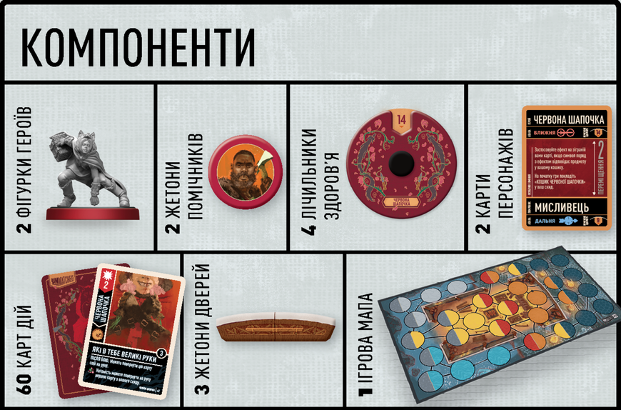 Фото товару Настільна гра Unmatched: Червона Шапочка проти Беовульфа (Little Red Riding Hood vs. Beowulf) GKCH054RB