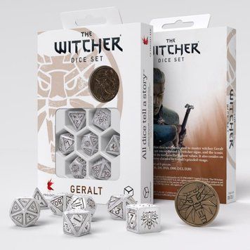Фото товару Набір кубиків The Witcher Dice Set. Geralt - The White Wolf Dice Set (7) SWGE01